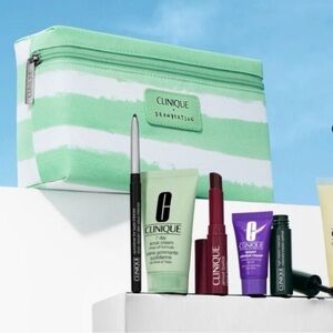 Clinique Oily Skin Care Set with Green Striped Bag